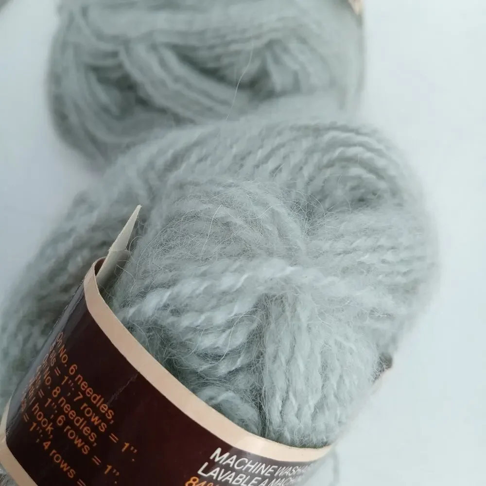 Vintage Reynolds Kitten Yarn 2 Skeins Balls Acrylic Wool 50g 160yd Each Gray